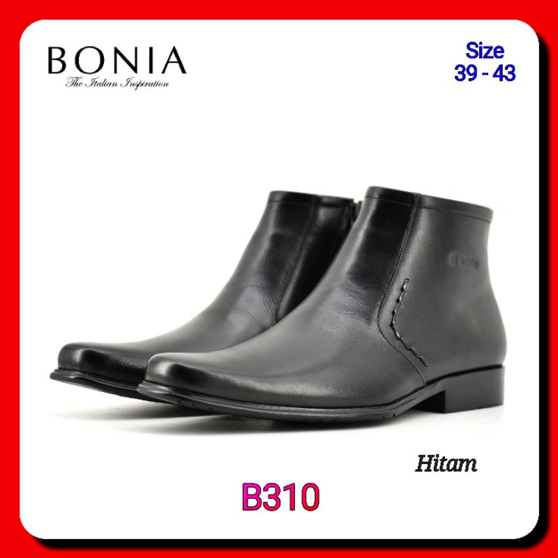 Sepatu Formal Boot Pria Bonia CR310 Kulit Asli