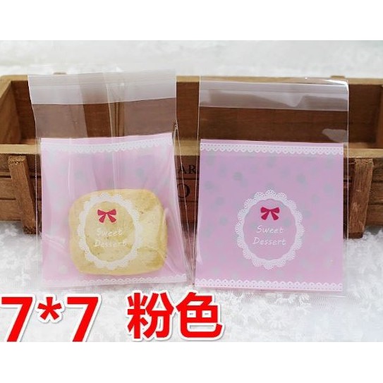 

Plastik Kue Makanan Lucu 7 X 7cm Pink Food Grade Cookies Plastic