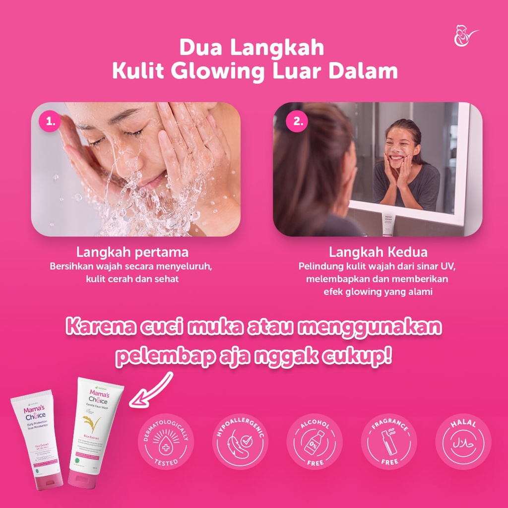 Mama's Choice Paket 2in1 Face Care (Face Wash &amp; Face Moisturizer) - Paket Perawatan Wajah untuk Ibu Hamil