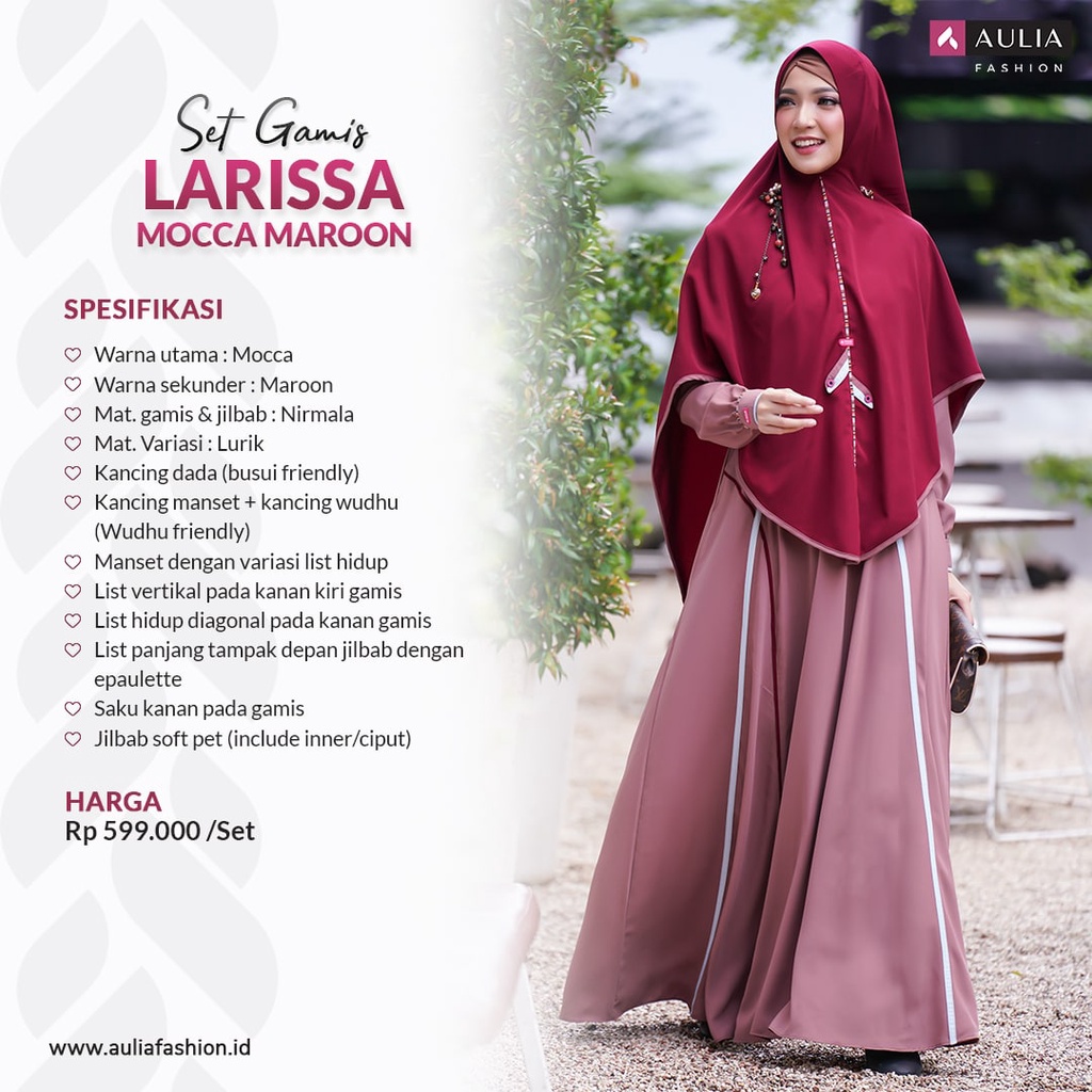 Set Gamis AULIA LARISSA MOCCA MAROON