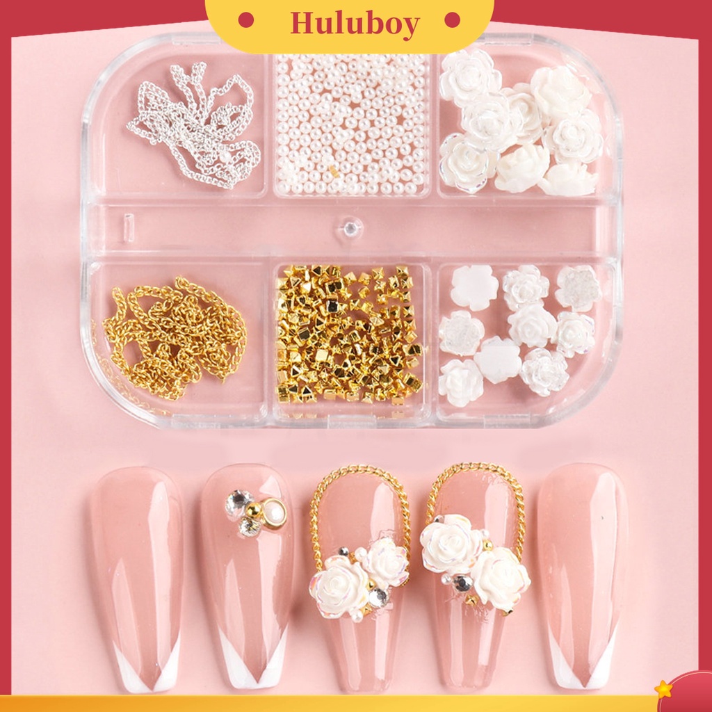 Huluboy Huluboy♡ Rantai Berlian Imitasi Bahan Metal Untuk Dekorasi Nail Art