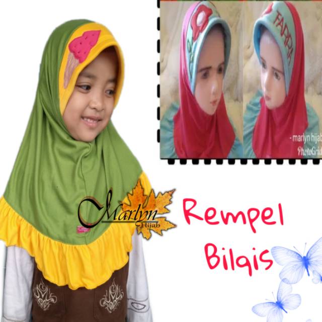 Jilbab rempel nama bordir/jilbab rempel sd/marlyn hija354
