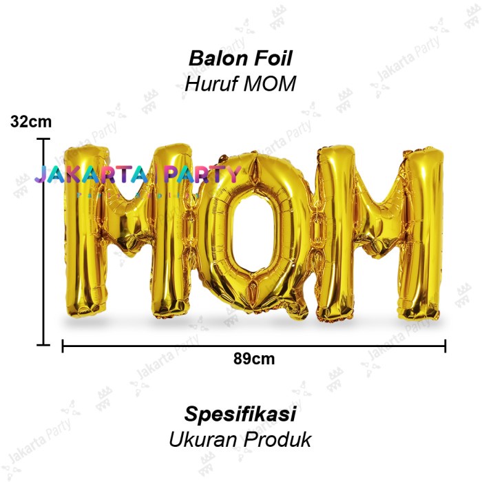 Balon Foil MOM Sambung / Balon Foil MOM / Balon Mom / Mom Balloon