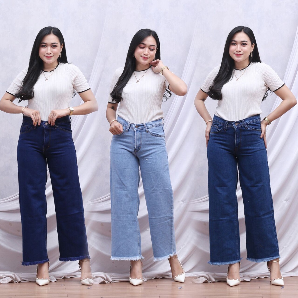 Highwaits Kulot jeans wanita Rawis