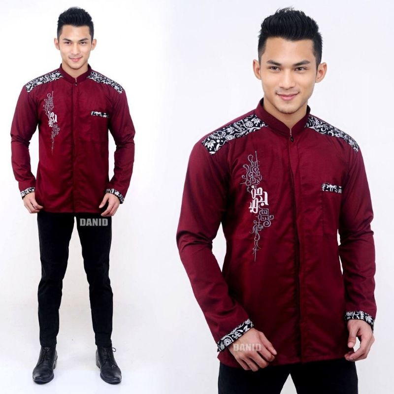 Baju Koko Kurta Lengan Pendek Baju Koko Fashion Muslim Pria Dewasa Terbaru Bahan Toyobo