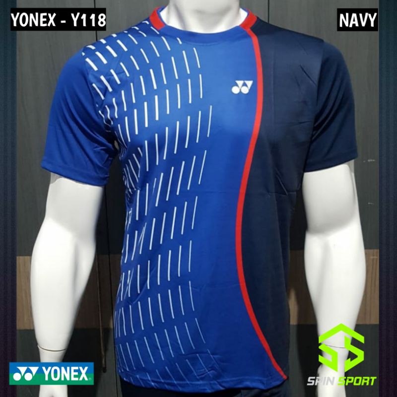 [Y118 Navy] Kaos badminton Yonex Import Premium Baju Bulutangkis