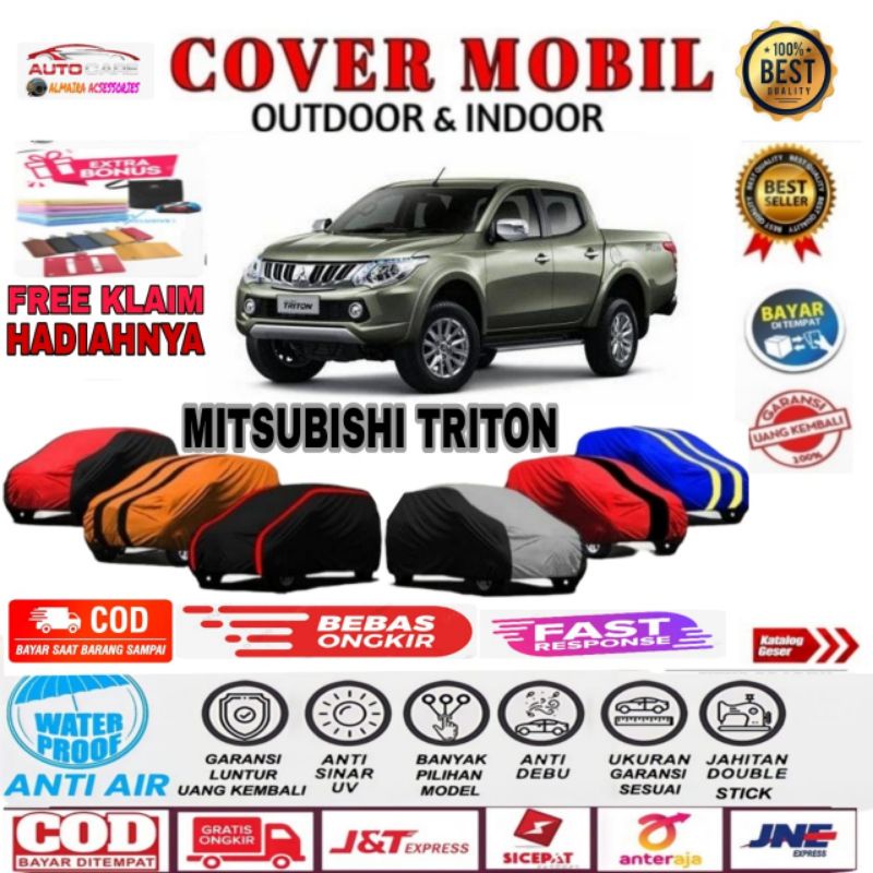 Cover Mobil Sarung Mobil Mitsubishi TRITON Selimut Mobil Triton Dobel Cabin  Mantel Mobil Triton Outdoor Indoor