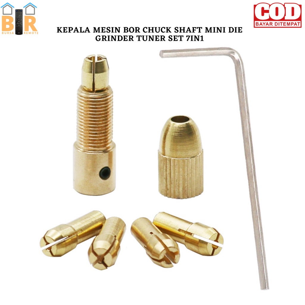 Set Mini Drill Chuck Shaft Kepala Bor Mini 7in1