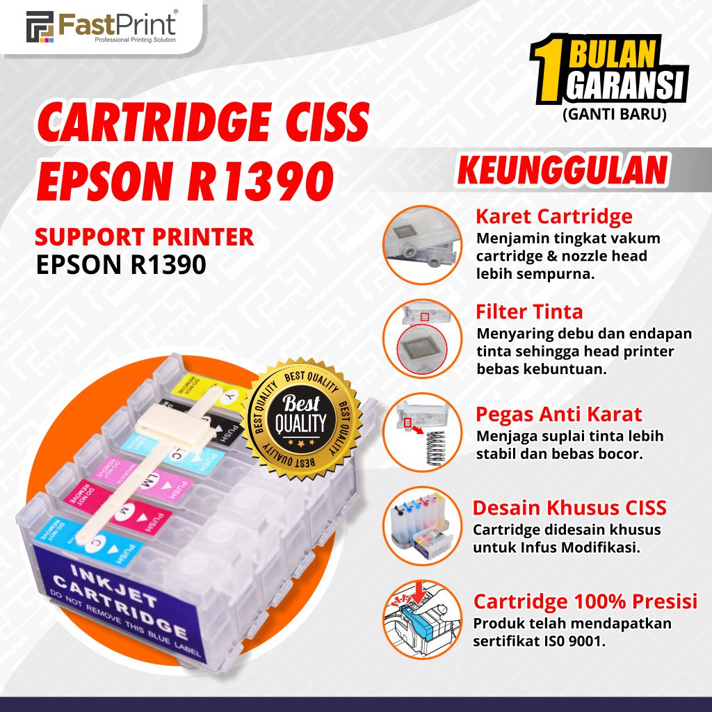 Fast Print Cartridge CISS Epson R1390 1390 Tanpa Chip