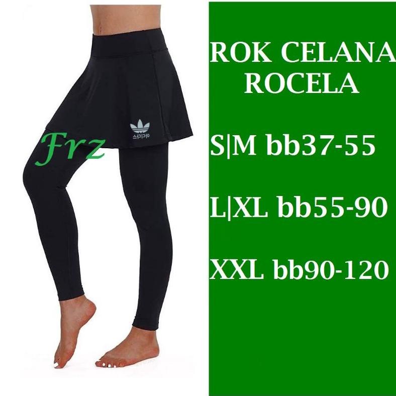 ROCELA CELANA LEGGING + ROK SENAM  OLAH RAGA WANITA LEGING ROK SPORT UKURAN JUMBO DAN STD UNTUK LARI