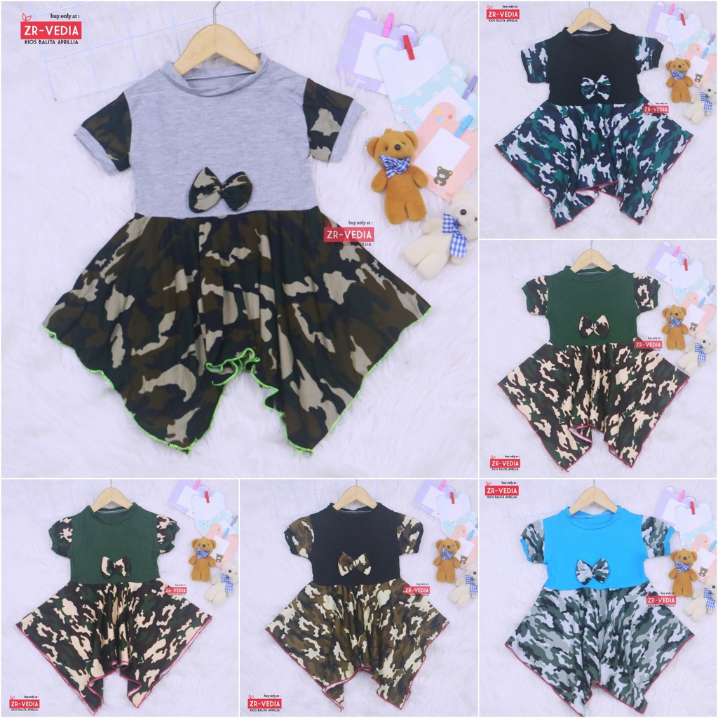 Dress Jennie 1-2 Tahun / Dres Anak Perempuan Lengan Pita Polos Branded Baju Pesta Pakaian Adem Murah