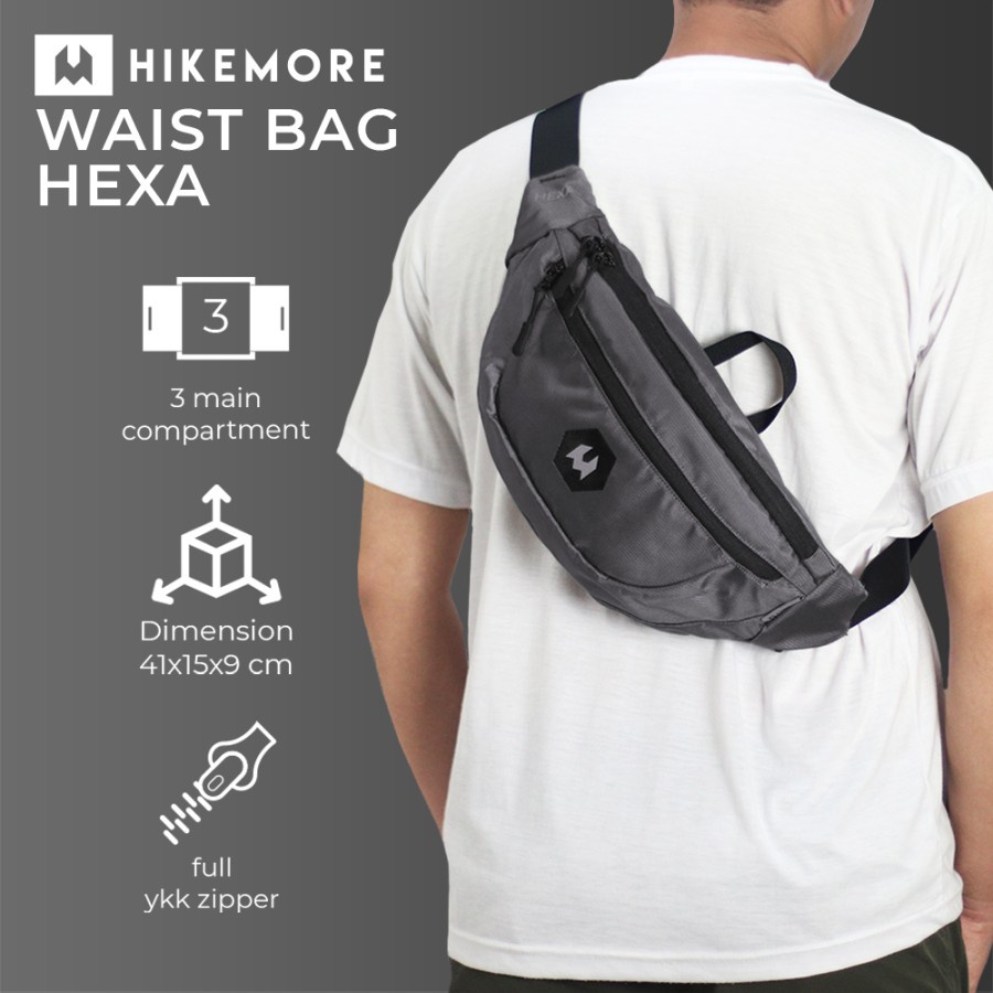 Hikemore Hexa Tas Selempang Pinggang Waist Bag Outdoor Original