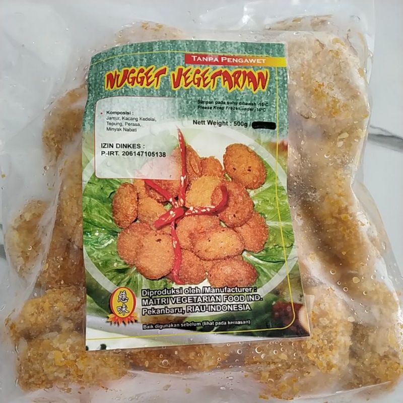 

nugget vegetarian 500g / frozen food vegetarian / maitri vegetarian food ind.pekanbaru