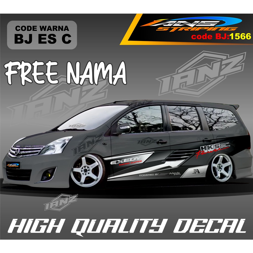 VARIASI STIKER MOBIL GRAND LIVINA AVANZA XENIA / STIKER BODY SAMPING MOBIL / STIKER MOBIL PAJERO SPORT