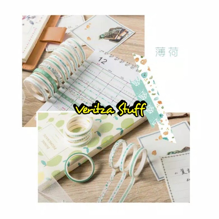 

Promo Masking Tape/Washi Tape 10 Roll Slim Colourfull Diskon