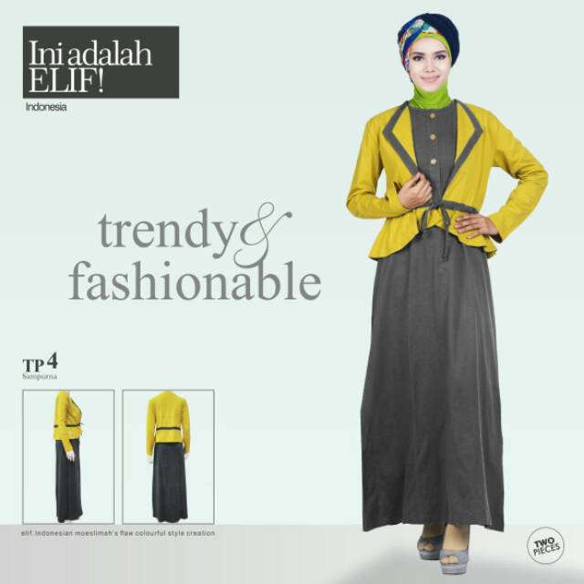 DISKON GAMIS ELIF TP4 / GAMIS MURAH / GAMIS TANPA LENGAN POLOS / GAMIS OUTER / FASHION MUSLIM
