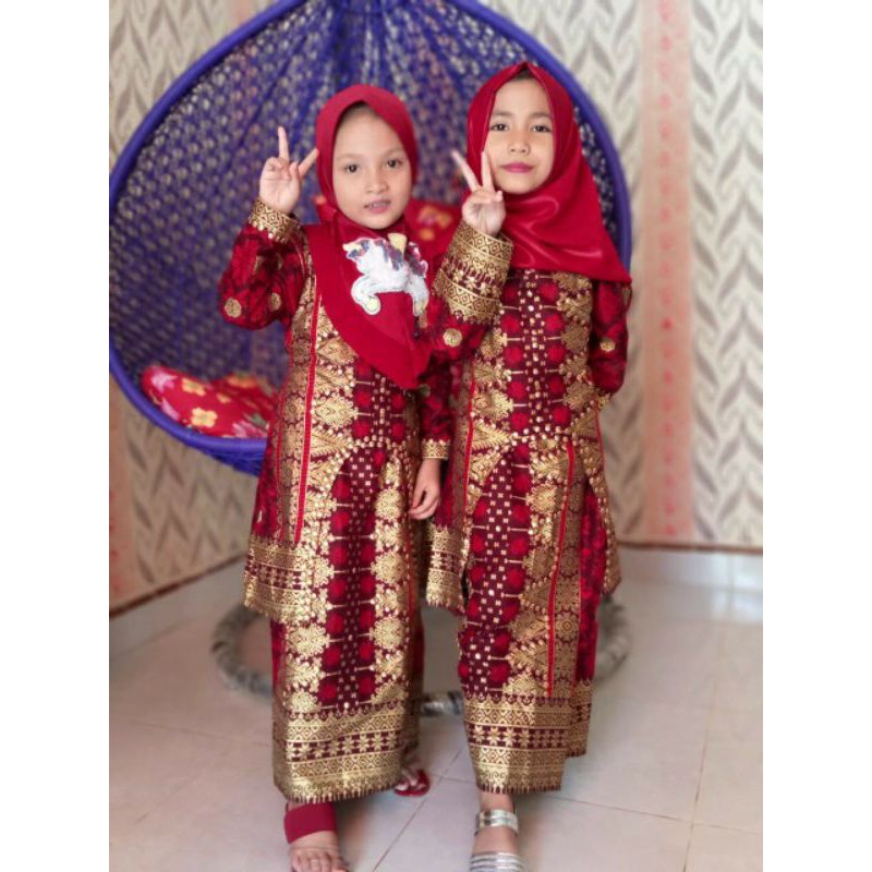 ORDER LINK ANAK MOTIF SONGKET PALEMBANG KURUNG U &amp; GAMIS COUPLE SAMA IBU