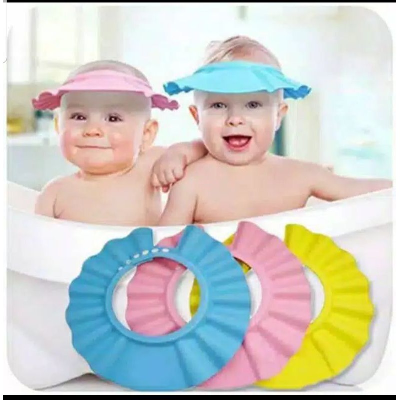 TOPI KERAMAS BAYI DAN ANAK / BABY SHOWER CAP / SHOWER HAT / TOPI KERAMAS / PENUTUP KEPALA DAN RAMBUT BAYI ANAK / PENUTUP TELINGA BAYI ANAK