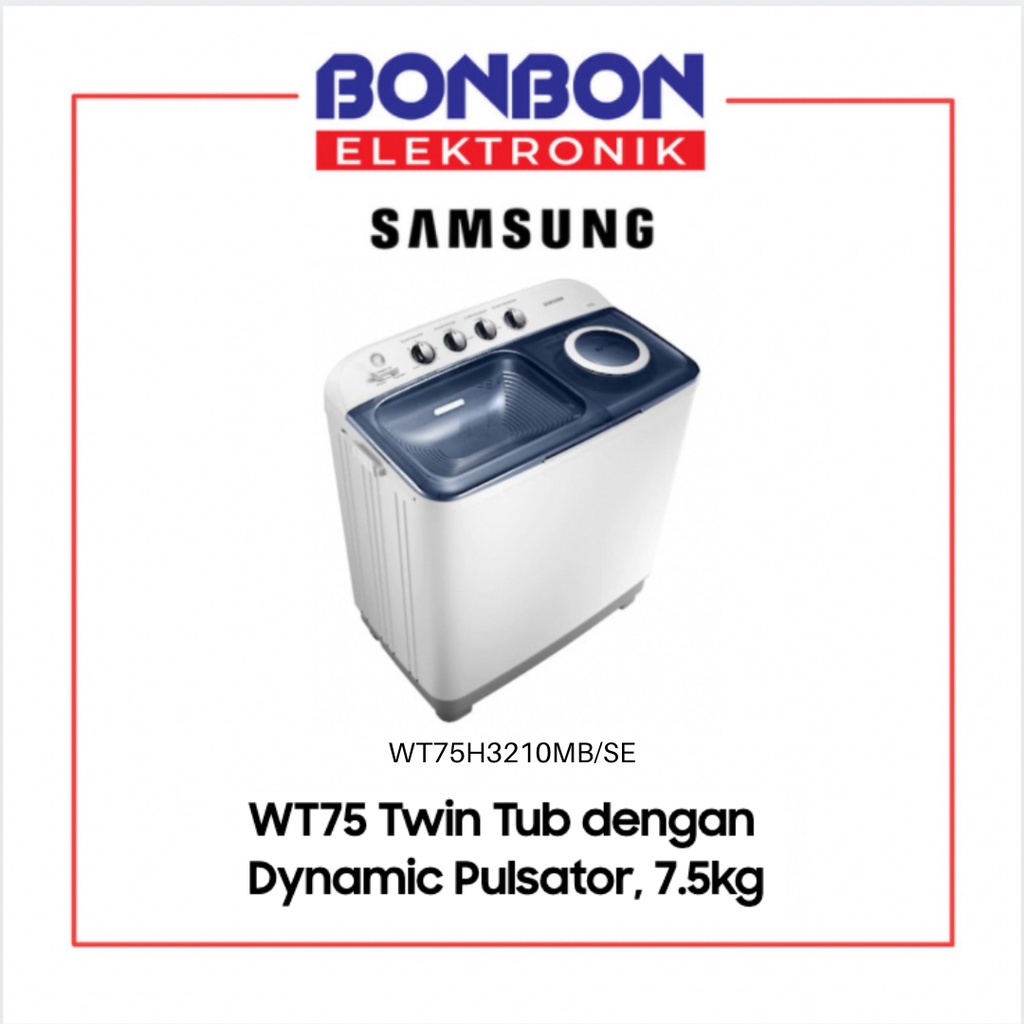 Samsung Mesin Cuci 2 Tabung 7.5KG WT75H3210MB/SE / WT75H3210