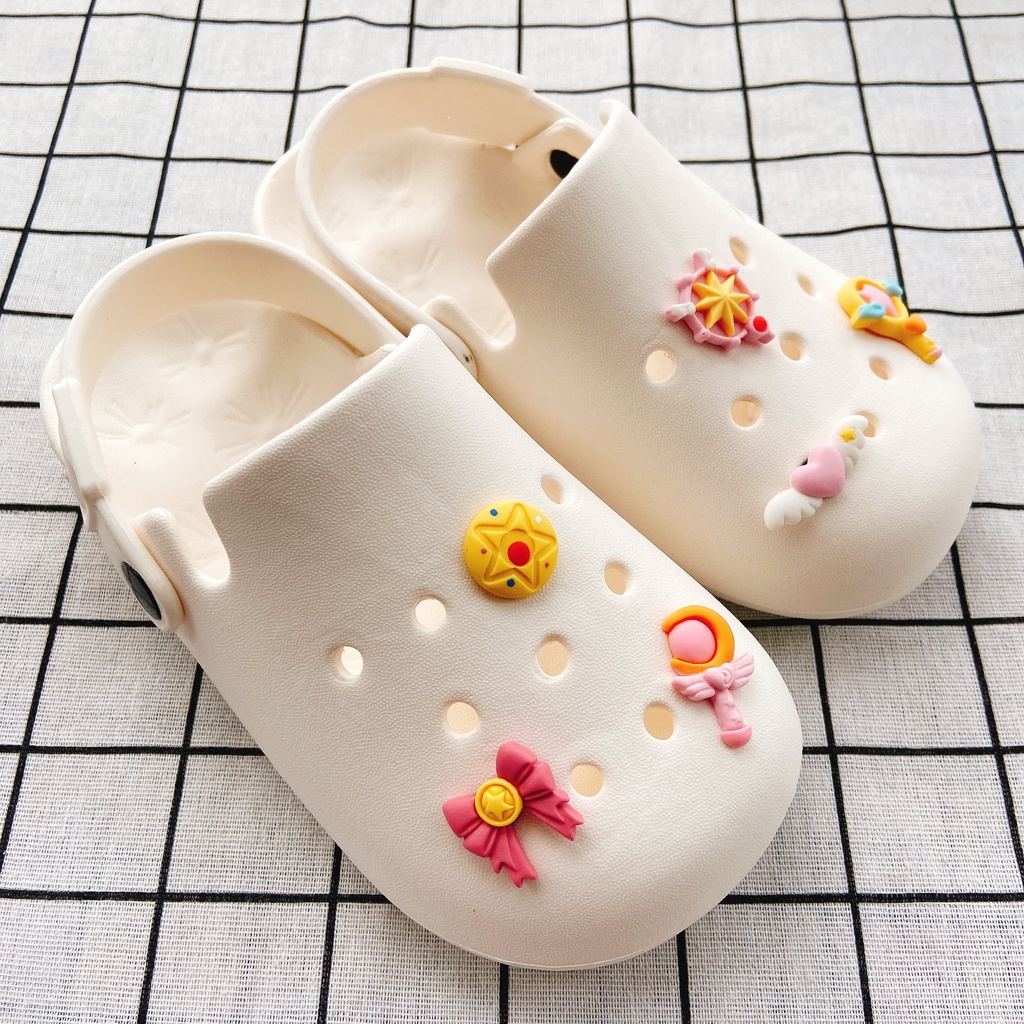 Charms Crocs Sandal Selop DIY Desain Sailor Moon Crocs Jibbitz Untuk Aksesoris Wanita#Kartu Seri Kartun Untuk Hadiah Pesta