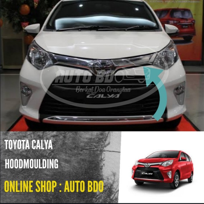 Hood Moulding / HoodMoulding / Cover Grill depan Calya Chrome