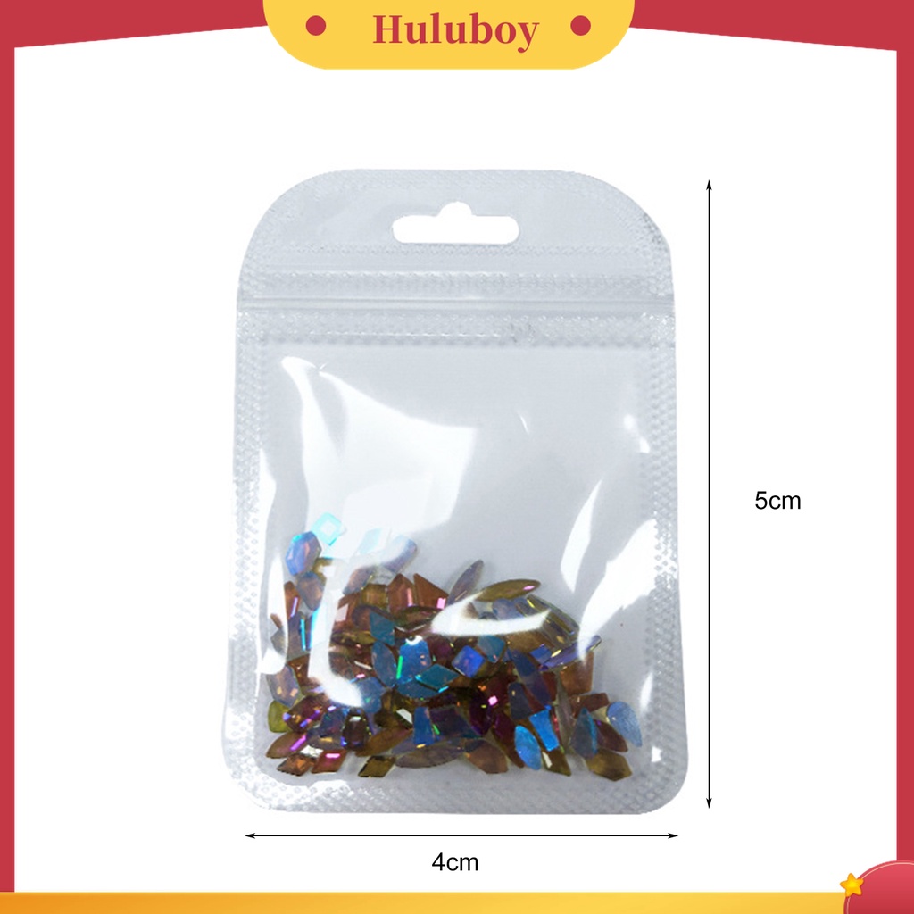 Huluboy Huluboy♡ 50 Pcs / Set Batu Kaca Berlian Imitasi 3D Irregular Warna-Warni Untuk Nail Art