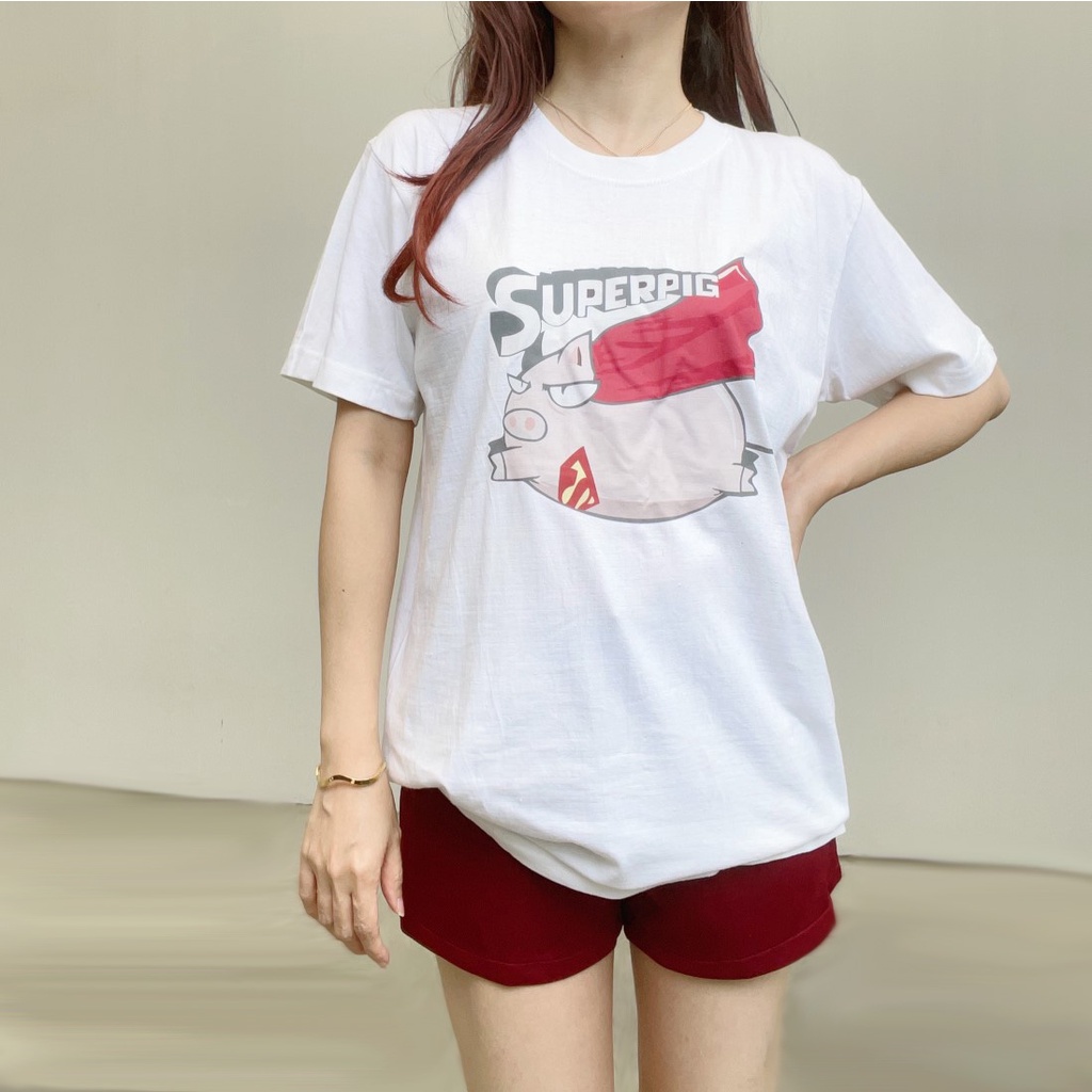 SL350 - Atasan Casual Short Sleeves Basic Cotton Stretch Adem Oversize