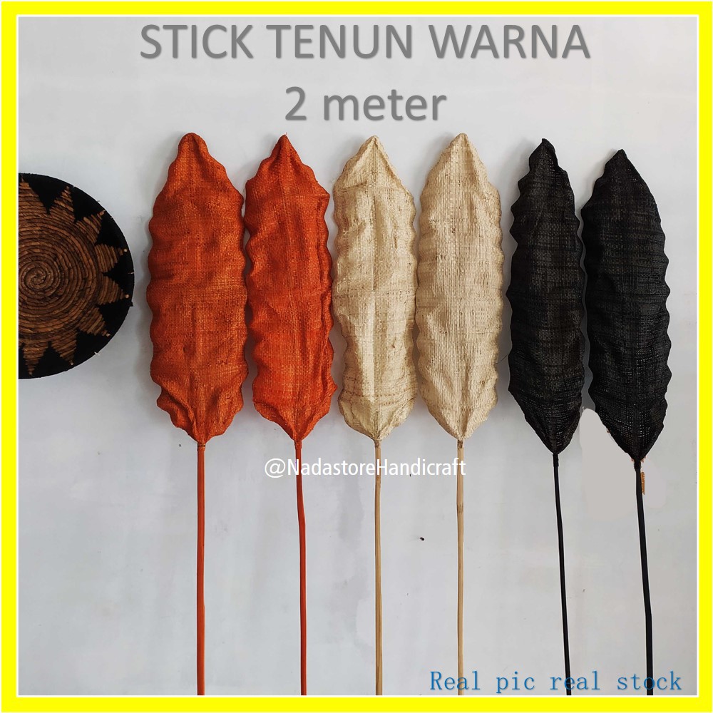 BUNDLE ISI 2 DRIED FLOWER / STICK BUNGA KERING / BUNGA ARTIFICIAL TENUN LEAF TINGGI 2 METER