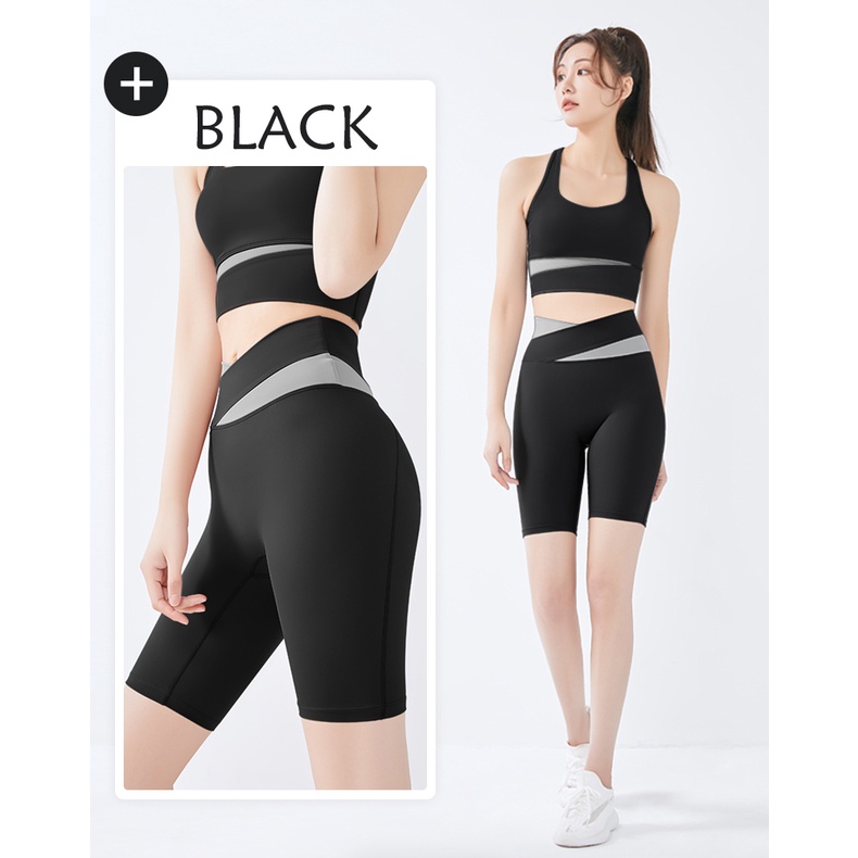 WIZI Set Pendek Pakaian Olahraga Wanita-Black