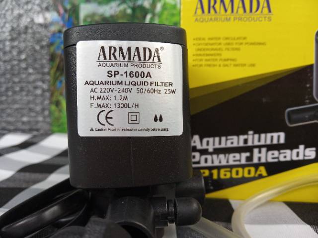 Pompa filter Aquarium ARMADA 1600A Submersible Pump Power Head ph