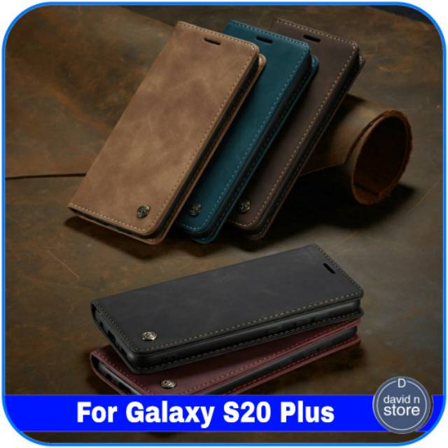 Casing Samsung Galaxy S20 Plus S 20 Plus Flip Case Leather Stand Holder Cover Leather Card Flipcase