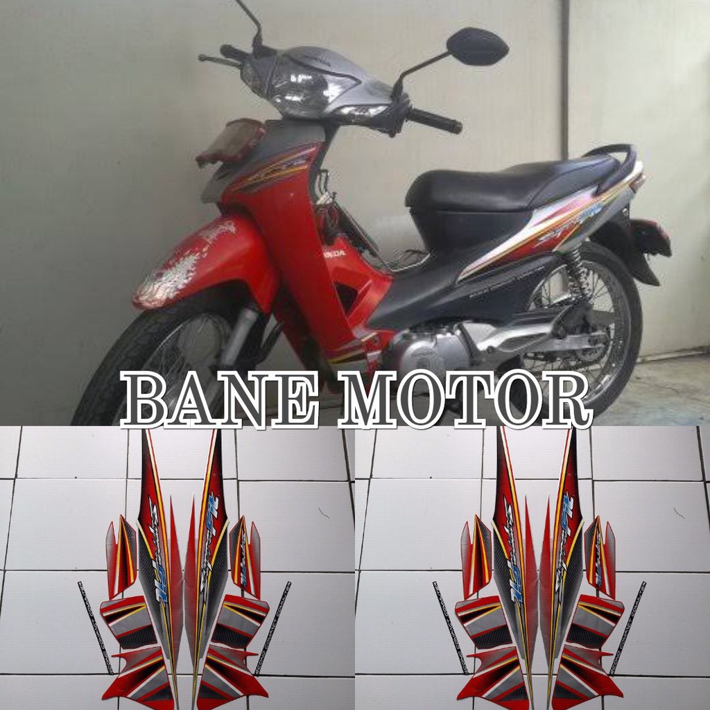 striping Honda Supra Fit 2006 silver merah h stiker body motor Honda Supra Fit 2006 Supra Fit New