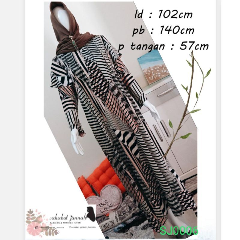 Gamis Wanita stripes SJ0005-Sj0009