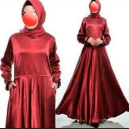 SALE Baju gamis wanita polos bahan satin velvet
