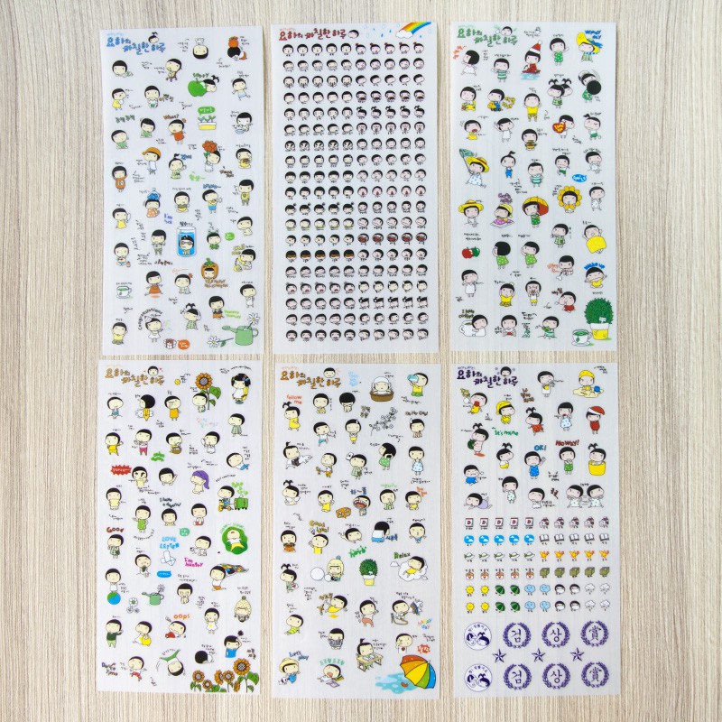 Joha Daily Life Diary  Deco Stickers 6 Lembar Stiker Gambar  