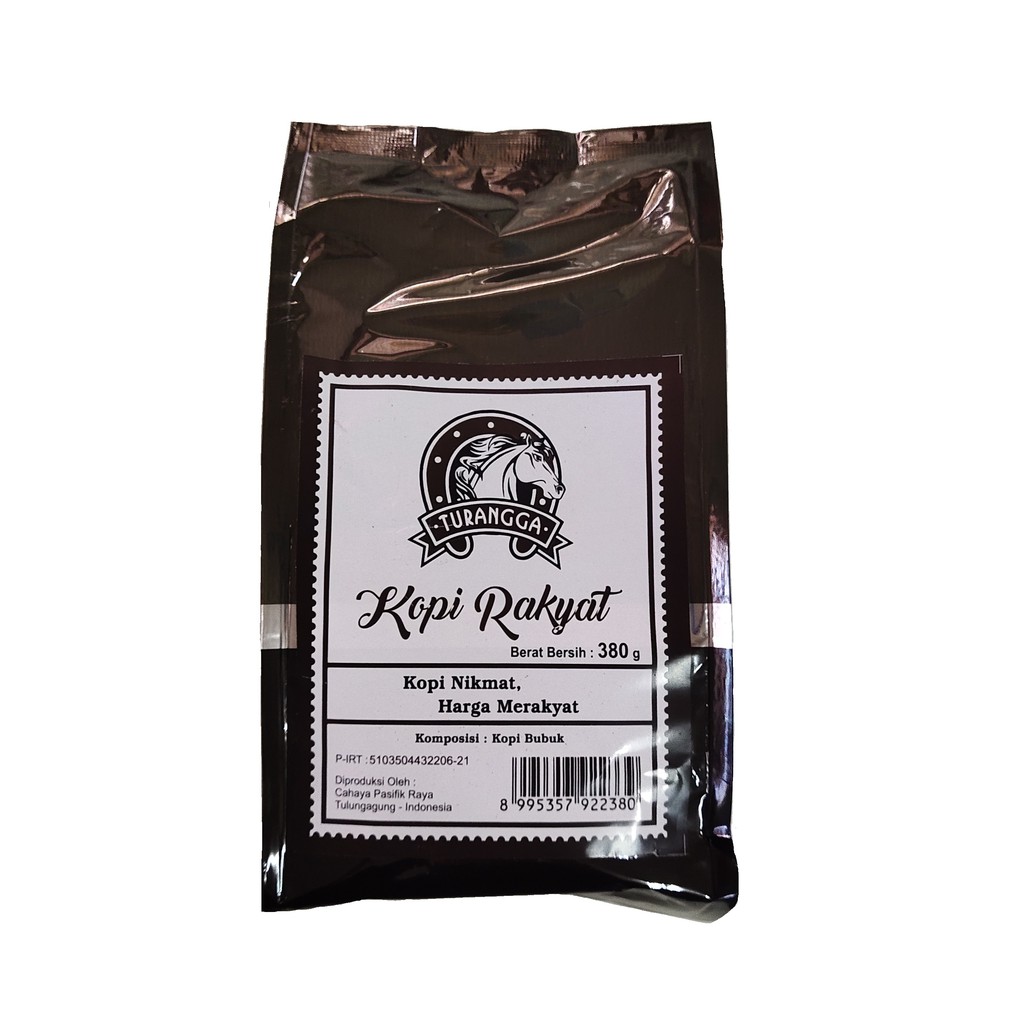 

Kopi RAKYAT TURANGGA 380 gr Bubuk Kopi Robusta Hitam Halus KHAS TULUNGAGUNG