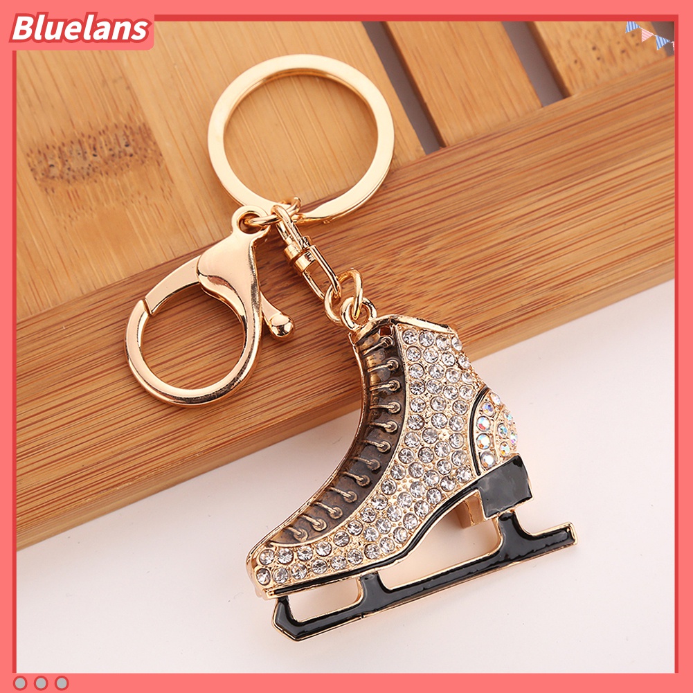 Gantungan Kunci Bentuk Sepatu Ice Skating Aksen Berlian Imitasi Untuk Wanita