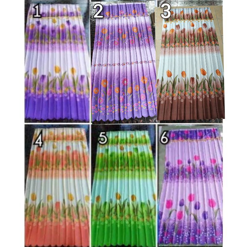 gorden tulip/Gorden jendela/gorden bunga/gorden motif bunga/ami/hordeng pintu dan jendela