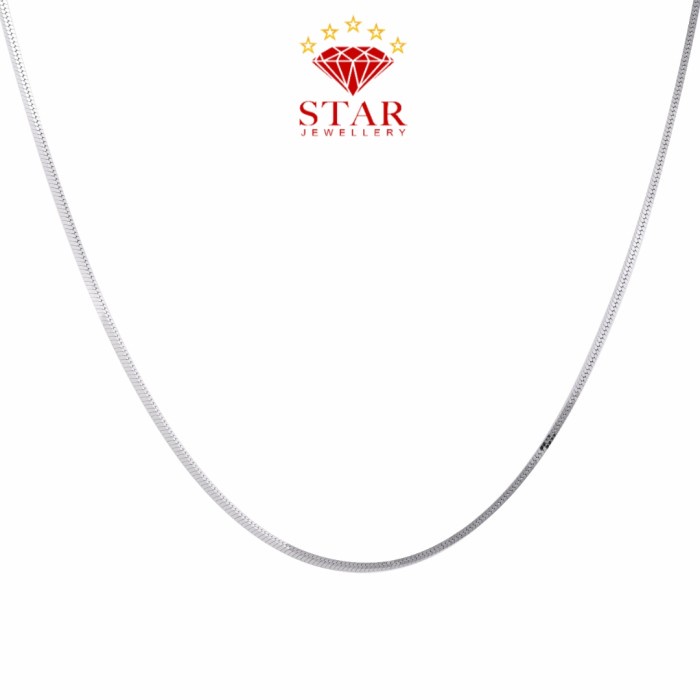 (BISA COD) Kalung Emas Putih 750 / White Gold - Star Jewellery 1.990 gr - 2.060 gram