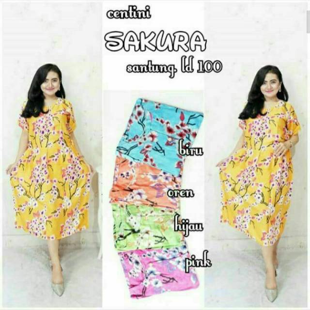 Daster centini bunga sakura