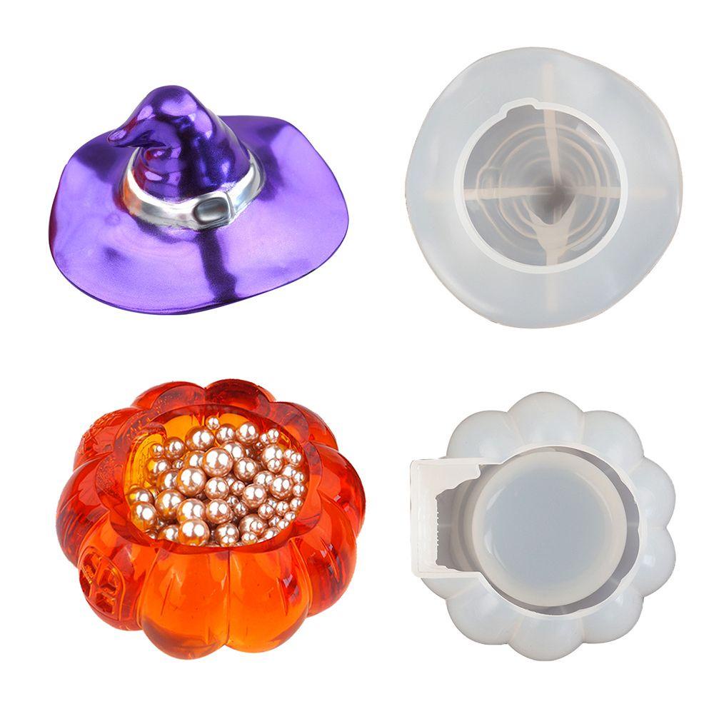 R-flower Candy Storage Box Mold Dekorasi Rumah Epoxy Resin Jewelry Casting Mold Halloween Labu