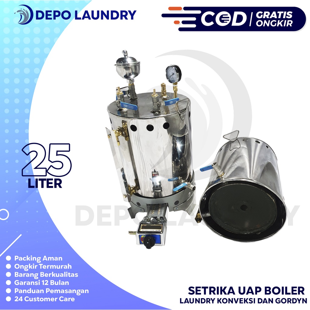 FREE ONGKIR JAWA-BALI Setrika uap Gas Boiler Laundry Lengkap