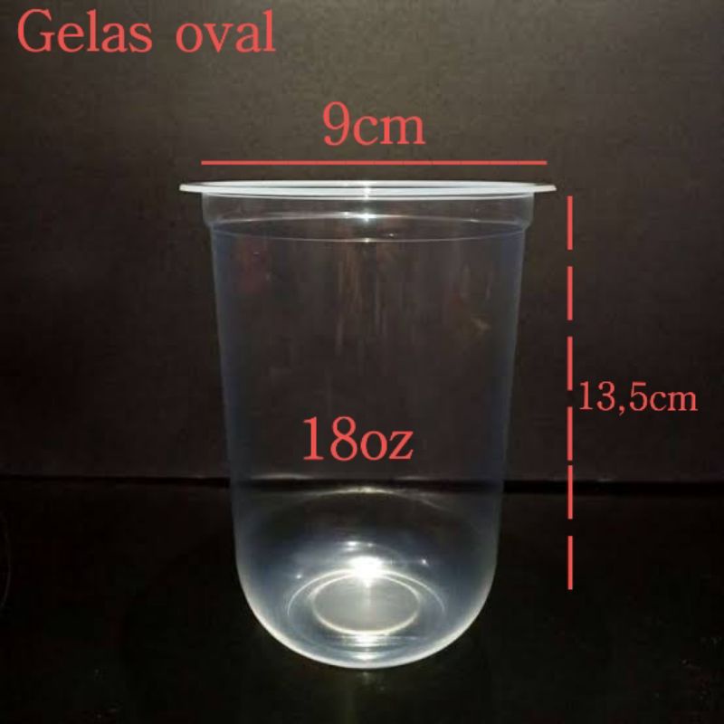 gelas 18 oval isi 50pcs | gelas oval | gelas es | cup oval | gelas plastik