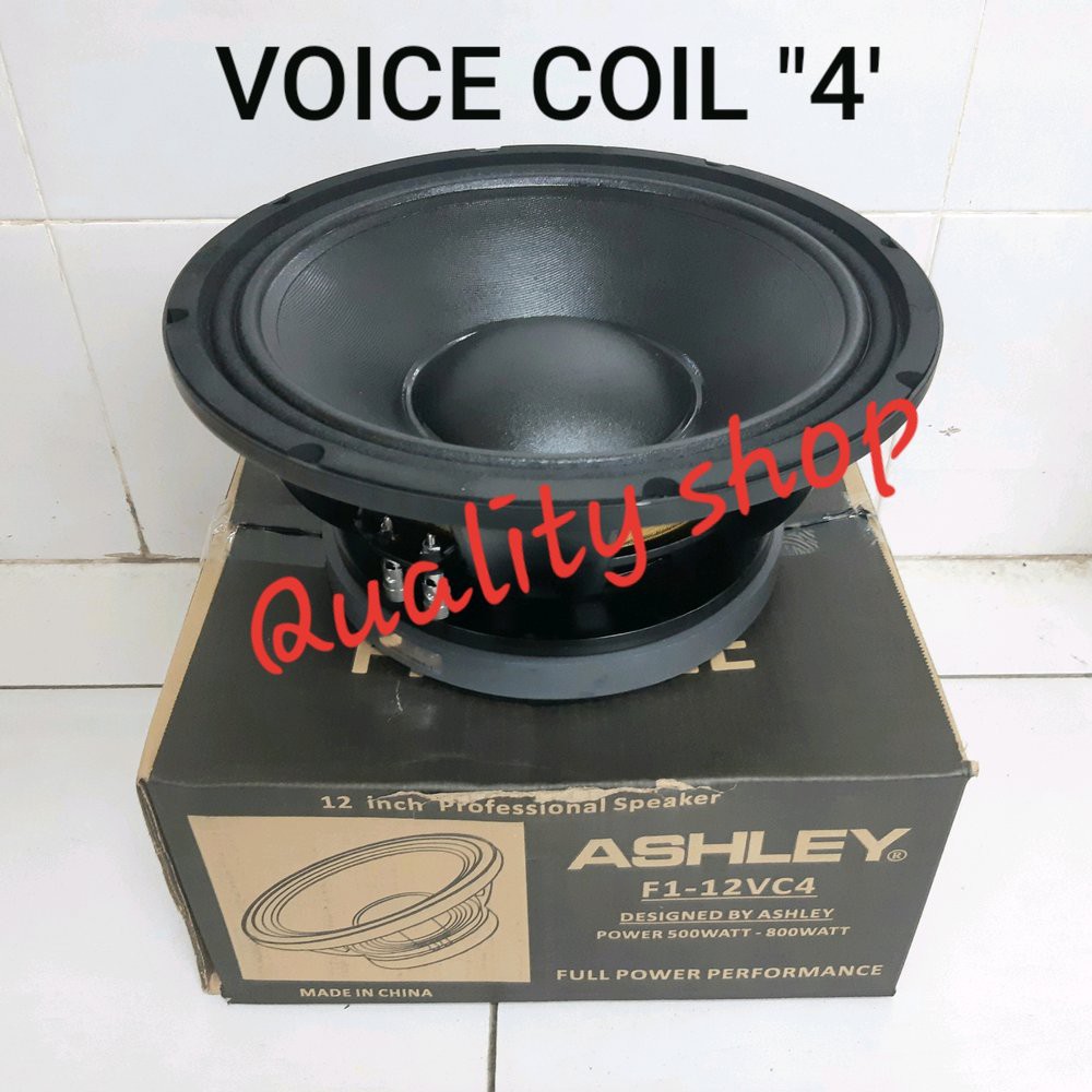 Speaker Ashley 12 inch F1-12VC4 Kekuatan 500 - 800 watt mid low voice coil 4 inch  Terlaris