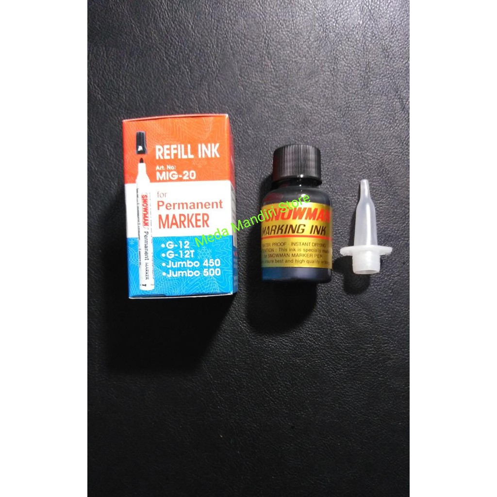 

Refill Tinta Spidol Snowman Permanent Hitam, Biru, Merah