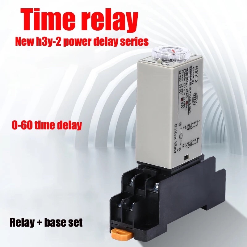 Timer Relay H3Y-2 AC 220V DC 12V 24V Tunda 0 - 30 Menit Detik Soket PYF08A 8pin