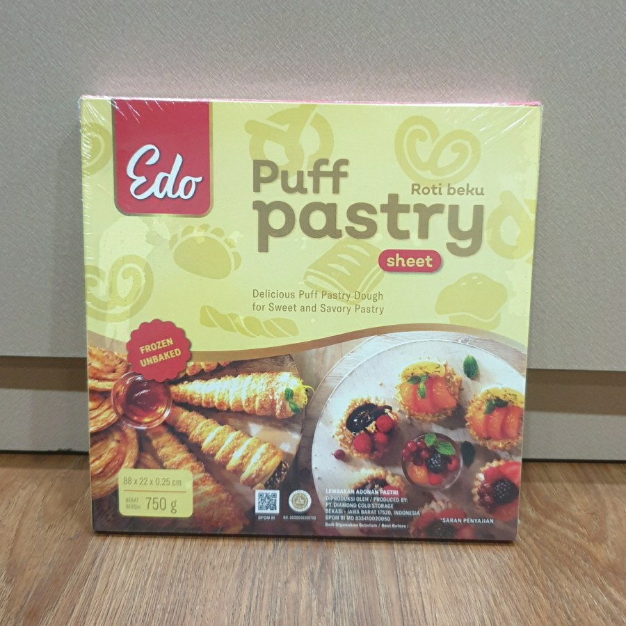 

Edo Puff Pastry Sheet Kulit Pastry Zuppa Frozen Siap Pakai 750 Gr