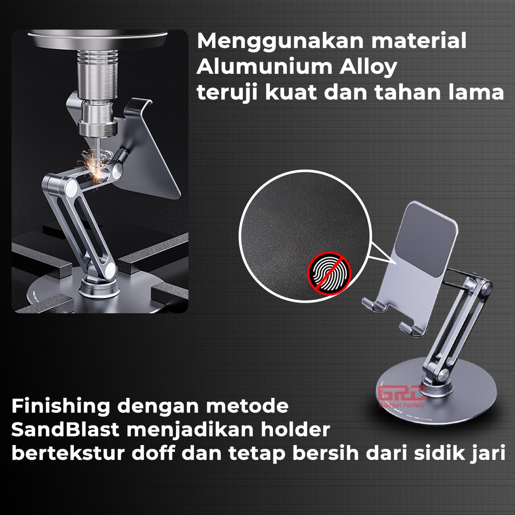 Stand Holder HP &amp; Tablet Dudukan Handphone Tab Standing Portable Putar