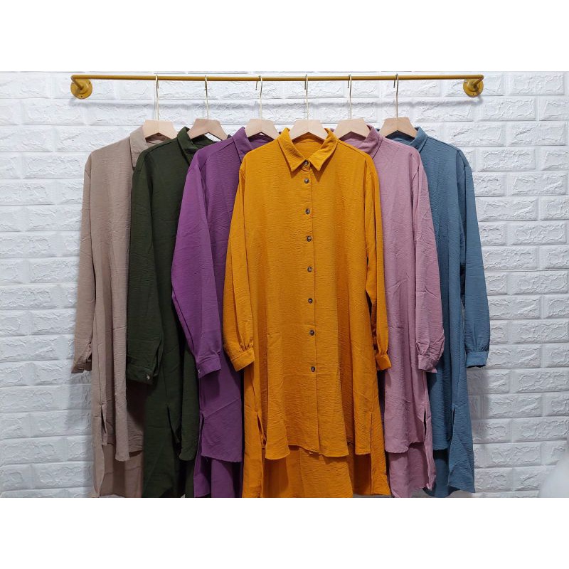 Tunik Crinkel Kerah Polos