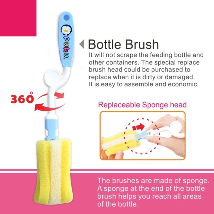 Puku - Rotary Sponge Bottle Brush